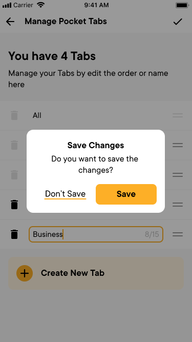 Save Changes dialog asking whether to save the changes, with Don't Save and Save